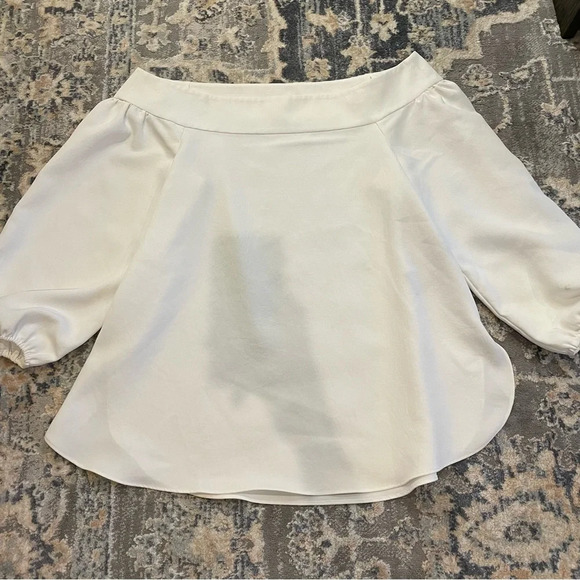 Tibi White Cold Shoulder Blouse Size 2 - Picture 1 of 5